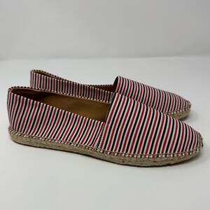 J. Crew NWOB Women's Striped Canvas Espadrille Slip On Flats size 8.5